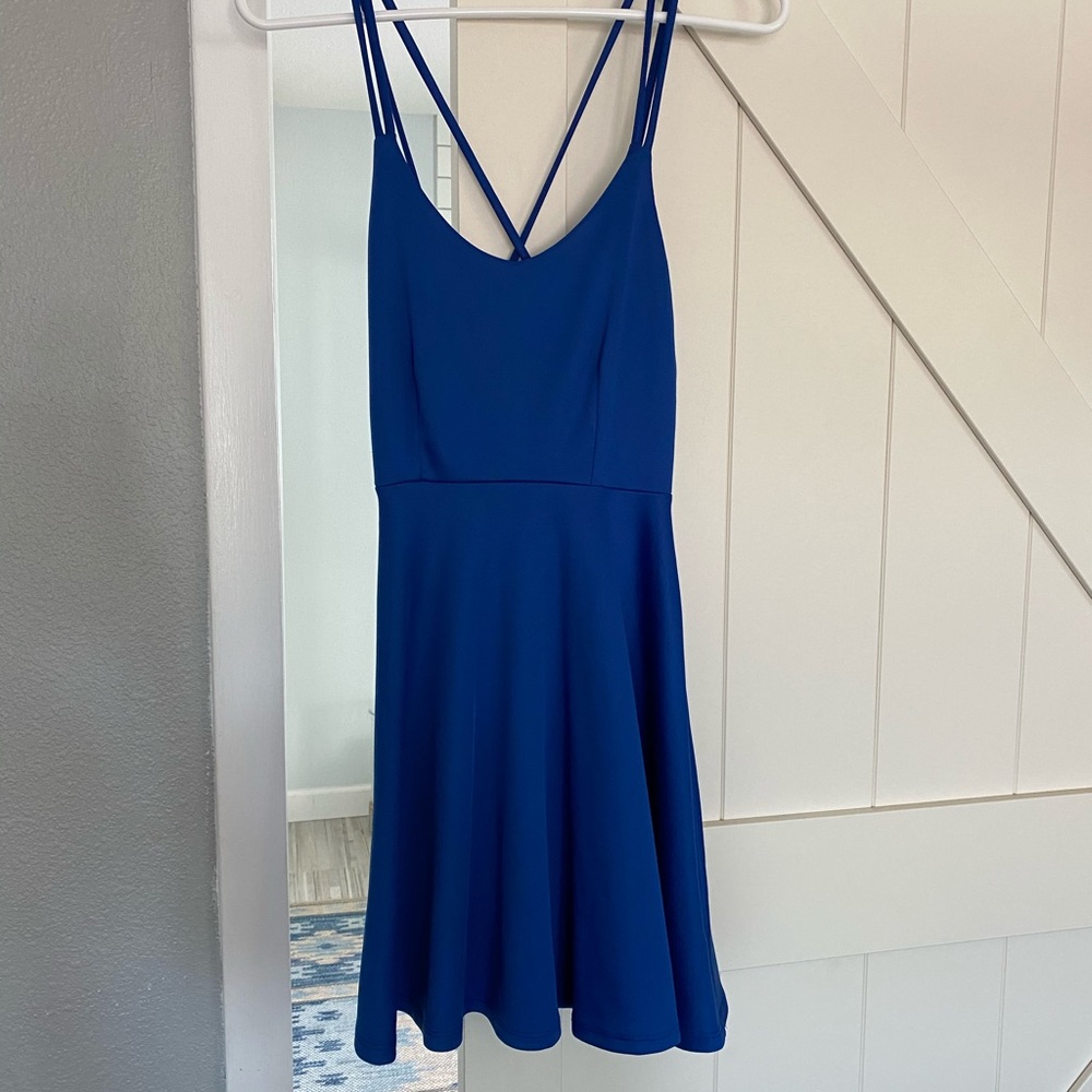 Blue straps dress